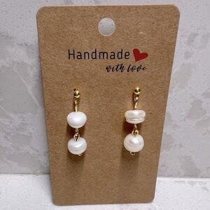 Handmade Freshwater Pearl Dangle Earrings ⚪️✨